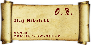Olaj Nikolett névjegykártya